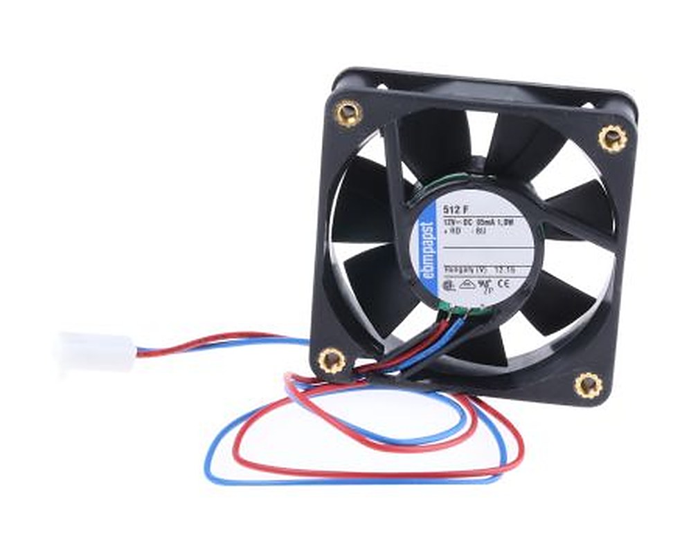 ebm-papst 500 F Series Axial Fan, 12V dc, 20 m³/h, 1 W, 83 mA Max, IP20 50 mm 50mm 15 mm