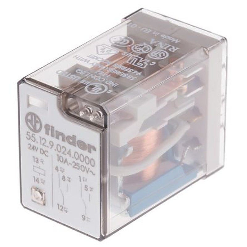Finder PCB Power Relay, 24V dc Coil, 10A Switching Current, DPDT