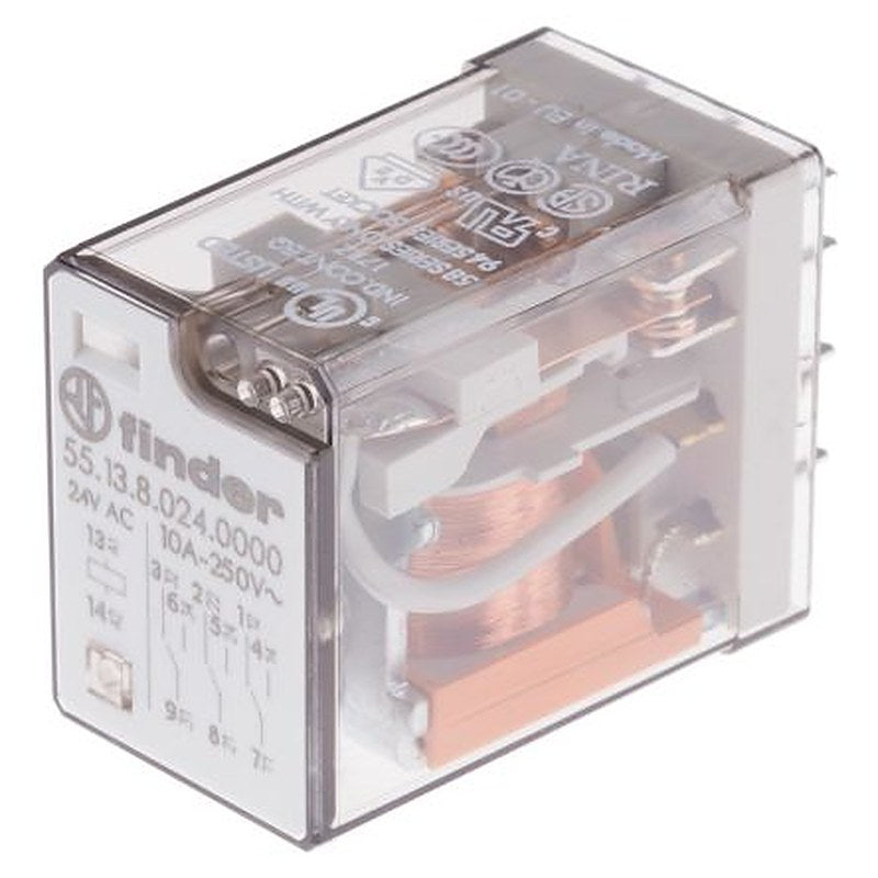 Finder PCB Power Relay, 10A Switching Current, 3PDT