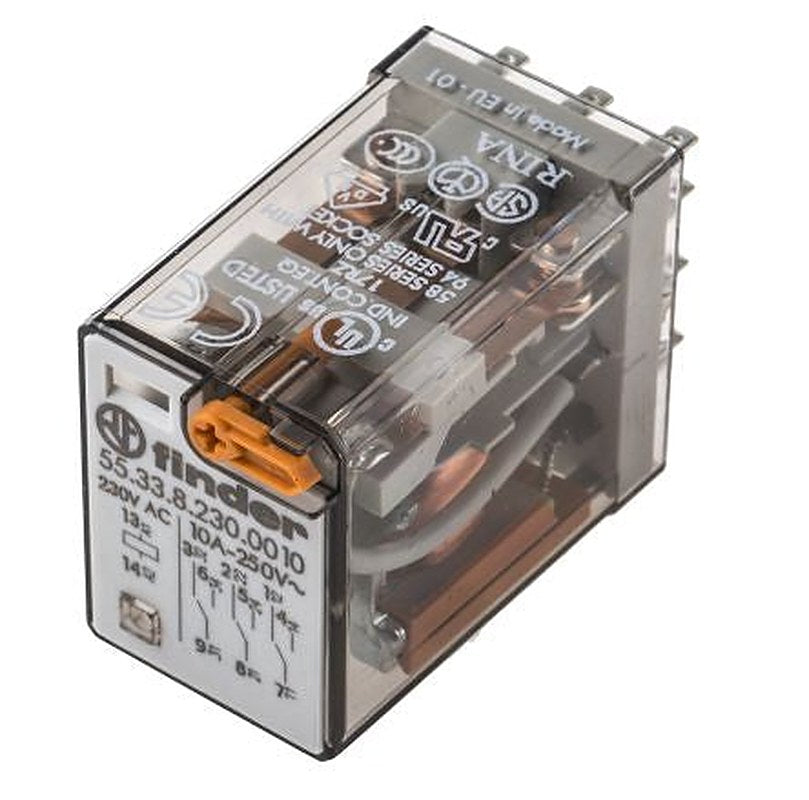 Finder PCB Relay, 230V ac Coil, 10A Switching Current, 3PDT