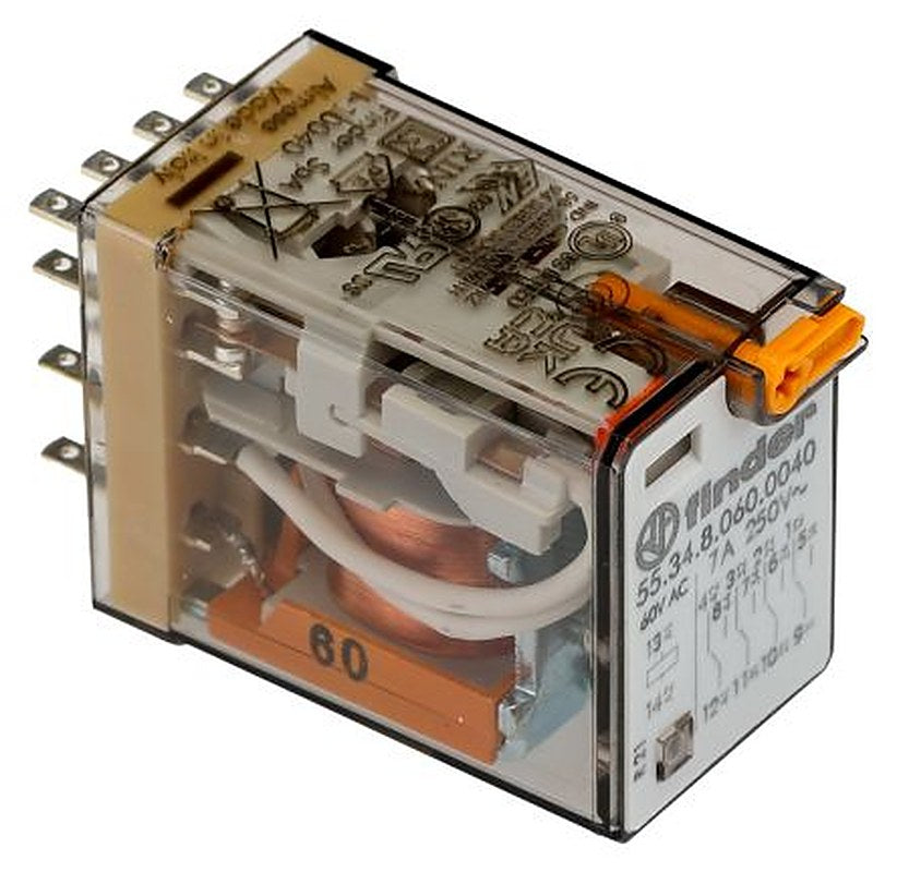 Finder Relay, 60V ac Coil, 7A Switching Current, 4 CO
