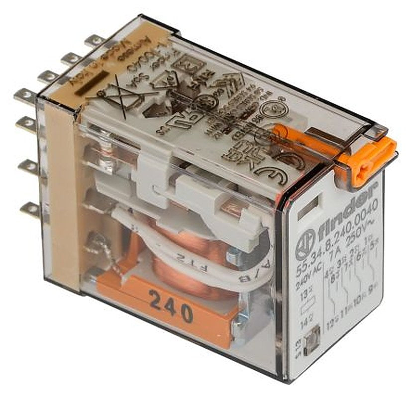 Finder Relay, 240V ac Coil, 7A Switching Current, 4 CO
