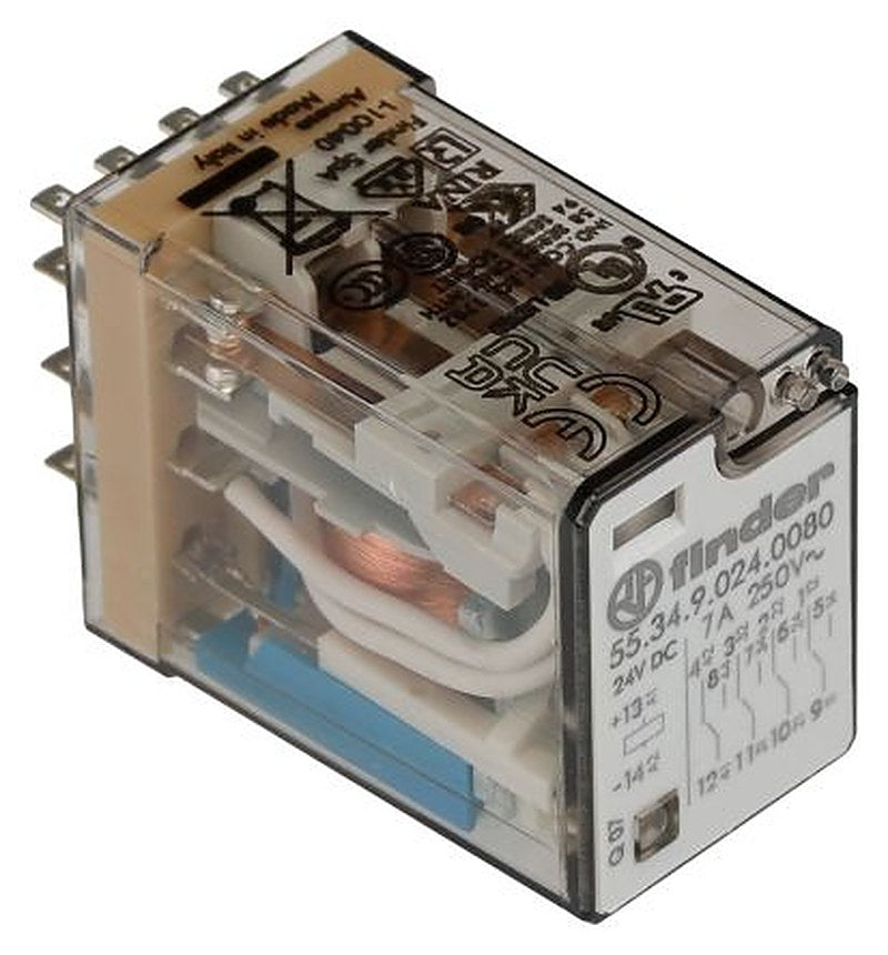 Finder Relay, 24V dc Coil, 7A Switching Current, 4 CO
