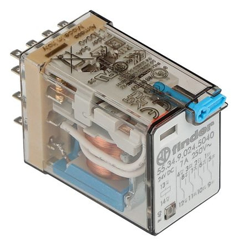 Finder Plug-in Relay, 24V dc Coil, 7A Switching Current