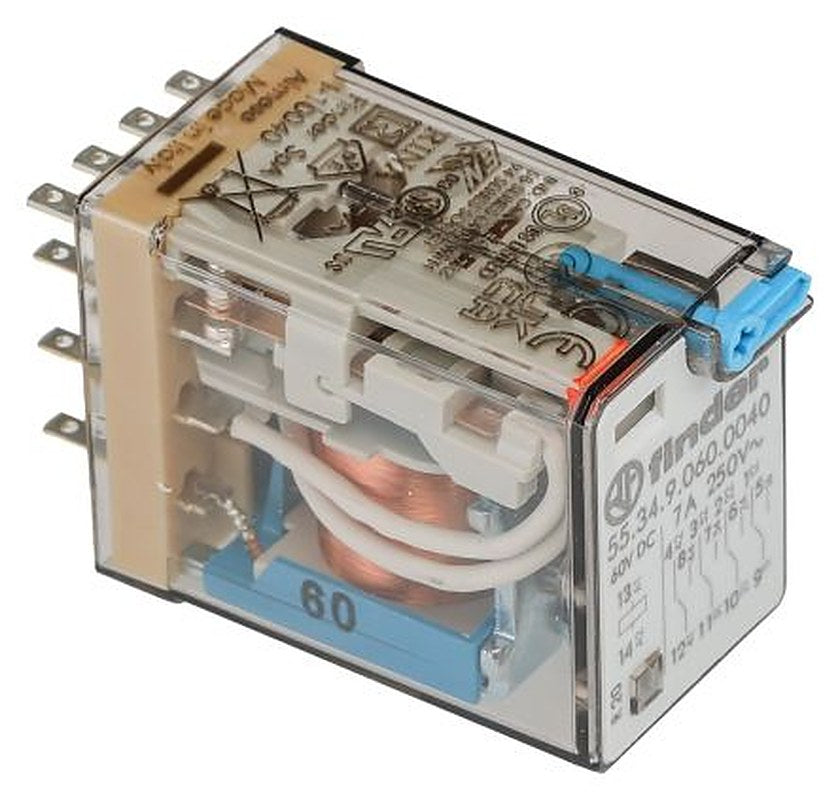 Finder Relay, 60V dc Coil, 7A Switching Current, 4 CO