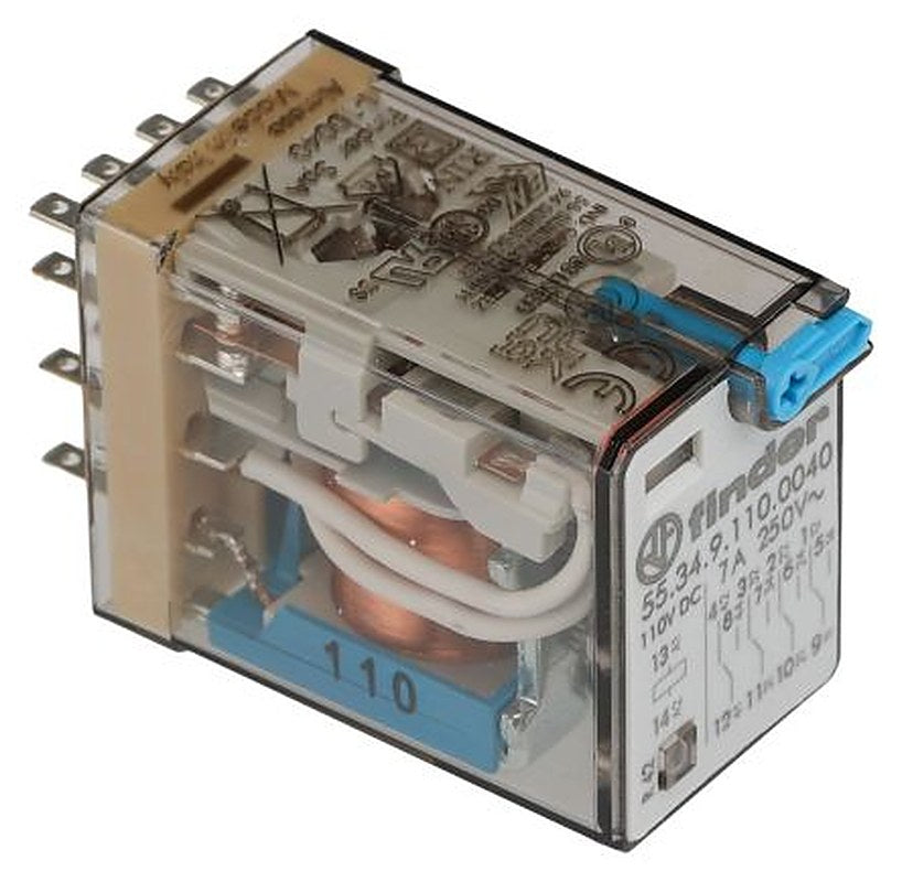 Finder Relay, 110V dc Coil, 7A Switching Current, 4 CO