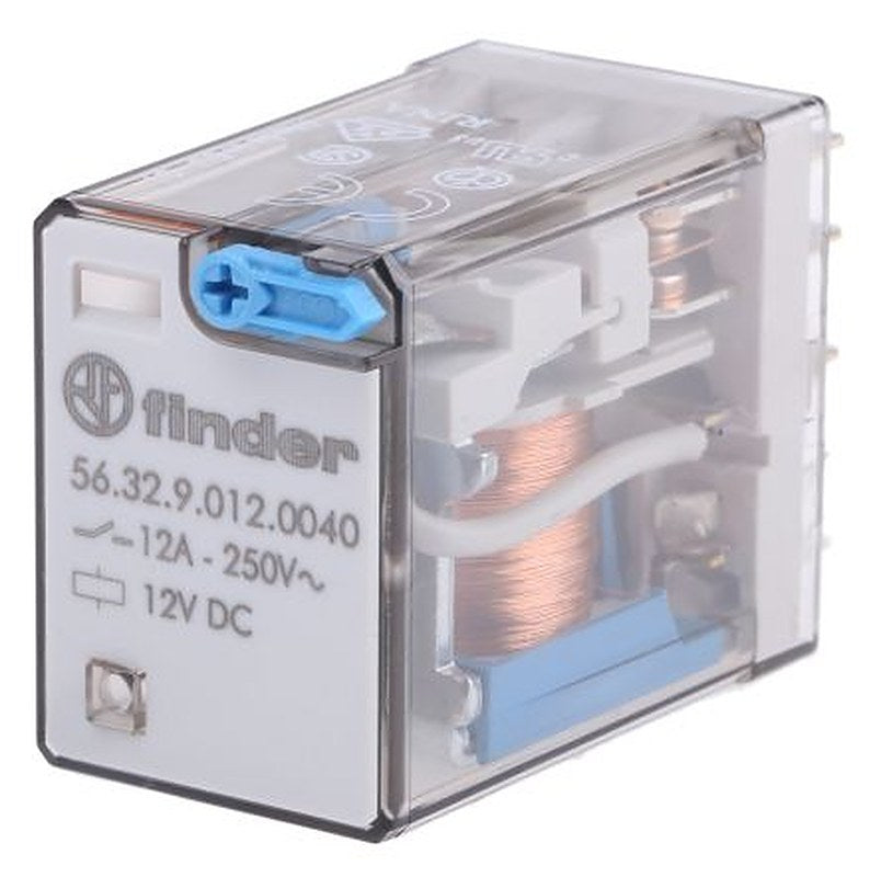 Finder Power Relay, 12V dc Coil, 12A Switching Current, DPDT