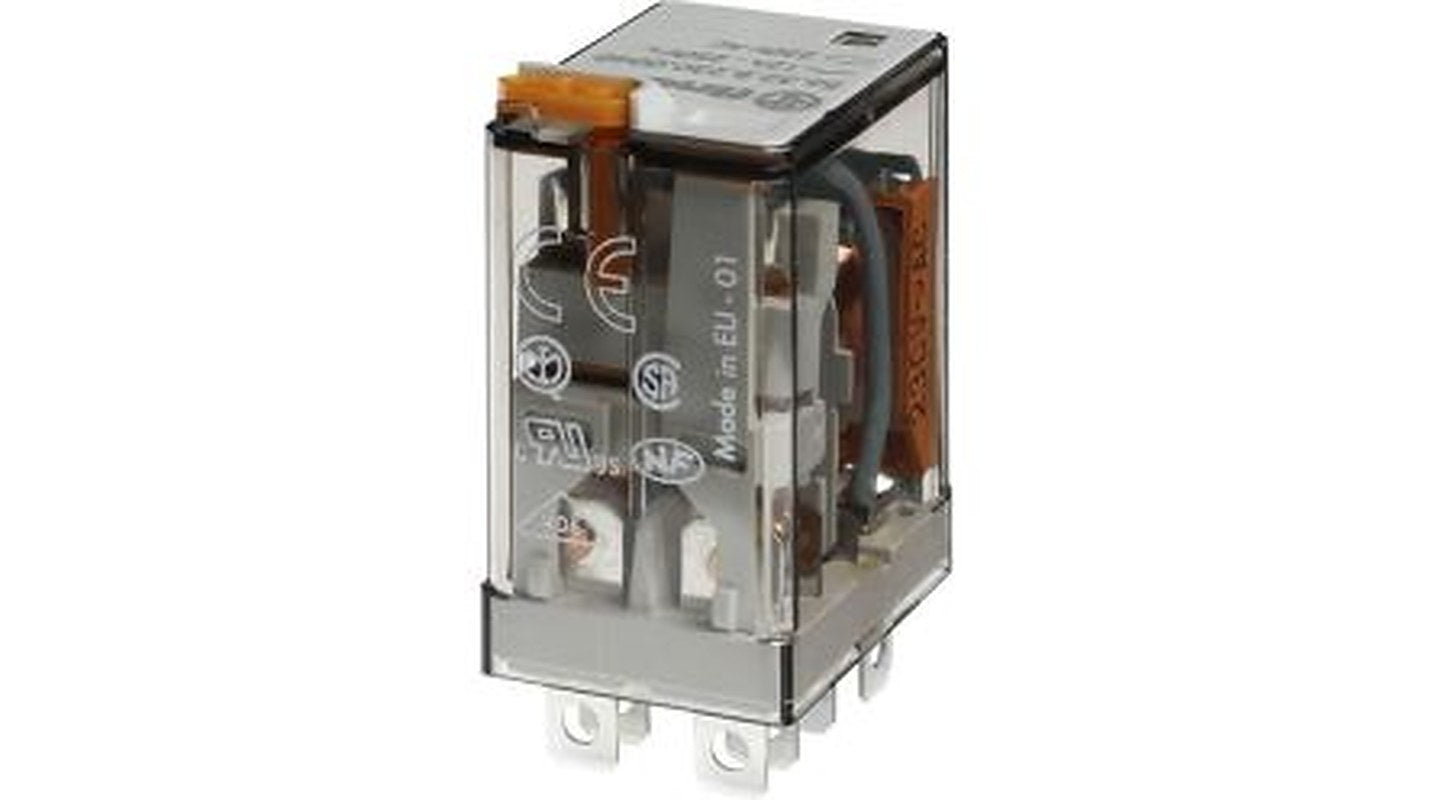 Finder DIN Rail Power Relay, 24V Coil, 12A Switching Current, DPDT