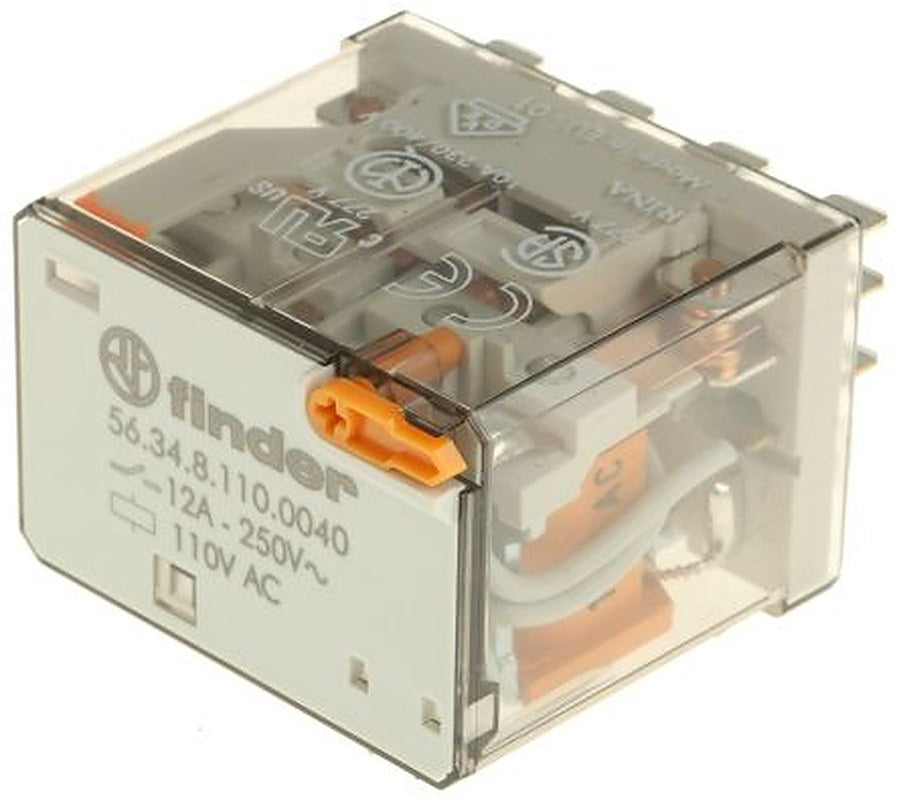 Finder Power Relay, 110V ac Coil, 12A Switching Current, 4PDT