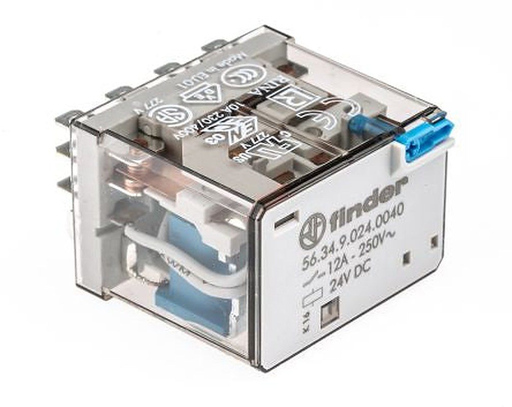 Finder Power Relay, 24V dc Coil, 12A Switching Current, 4PDT