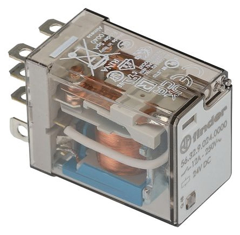 Finder Flange Relay, 24V dc Coil, 12A Switching Current, 2 CO