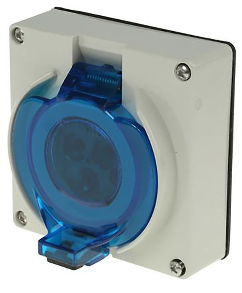Schneider Electric, 56 IP66 Grey Industrial Socket, Surface Mount, 2P+E, Rated At 16A, 250V