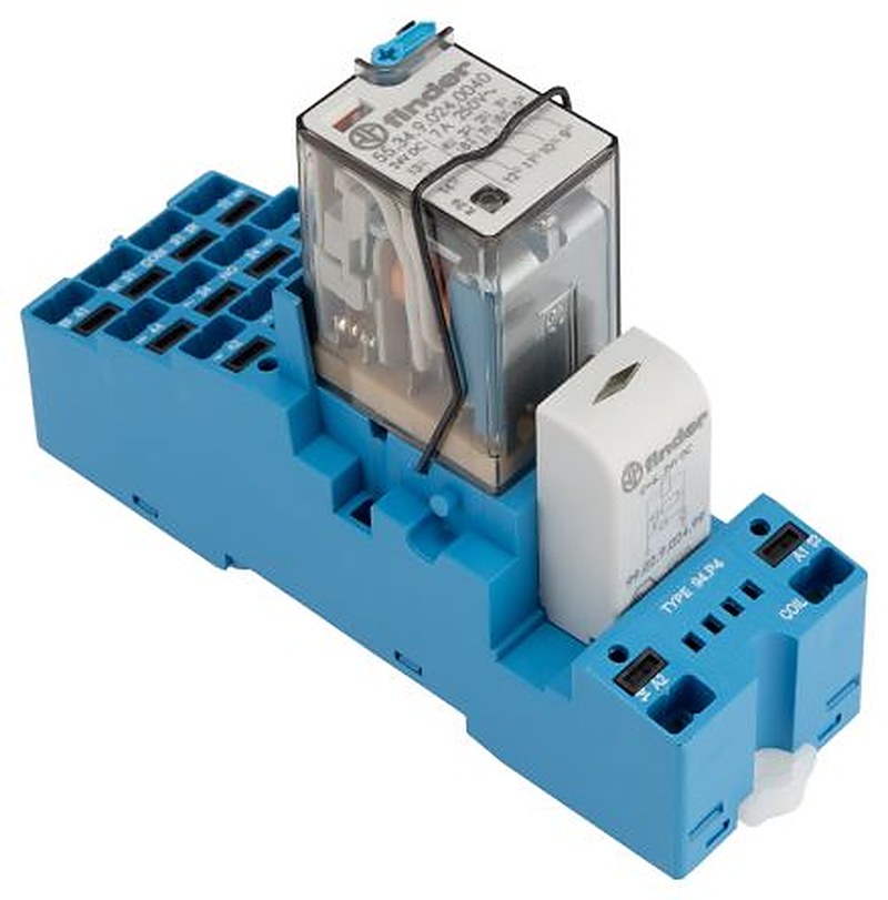 Finder 58 Series Interface Relay, DIN Rail, 24V dc Coil, 4PDT, 40mA