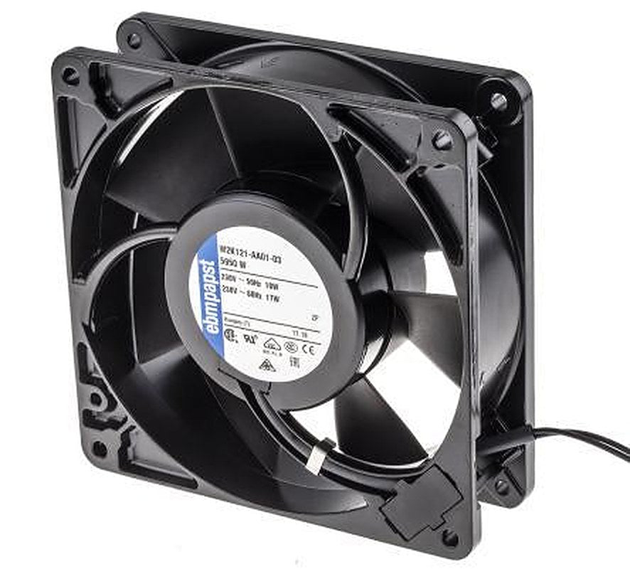 ebm-papst 5900 Series Axial Fan, 230V ac, 180 m³/h, 18 W, 78 mA Max 127 mm, 127mm, 38 mm