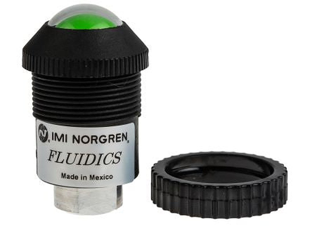 Norgren Red Panel Mounting Visual Indicator, 30 mm mount hole 8.6 bar
