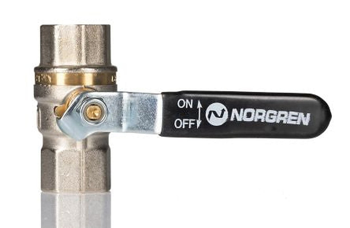 Norgren Nickel Plated Brass Threaded 2-Way, ISO 7.1 40 bar, Ball Valve