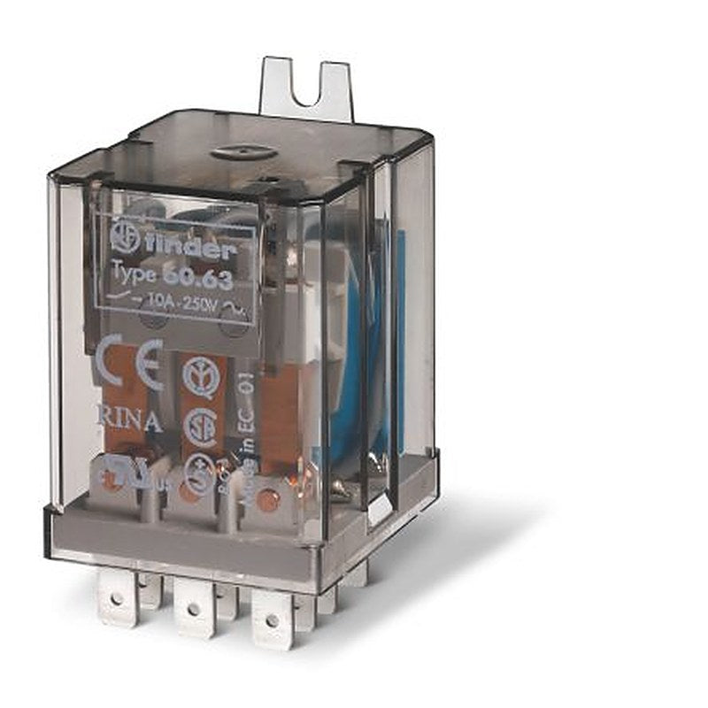 Finder Flange Relay, 24V ac Coil, 10A Switching Current, 3PDT