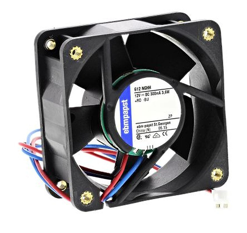 ebm-papst 600 N Series Axial Fan, 12V dc, 56 m³/h, 3.8 W, 316 mA Max, IP20 60 mm 60mm 25 mm