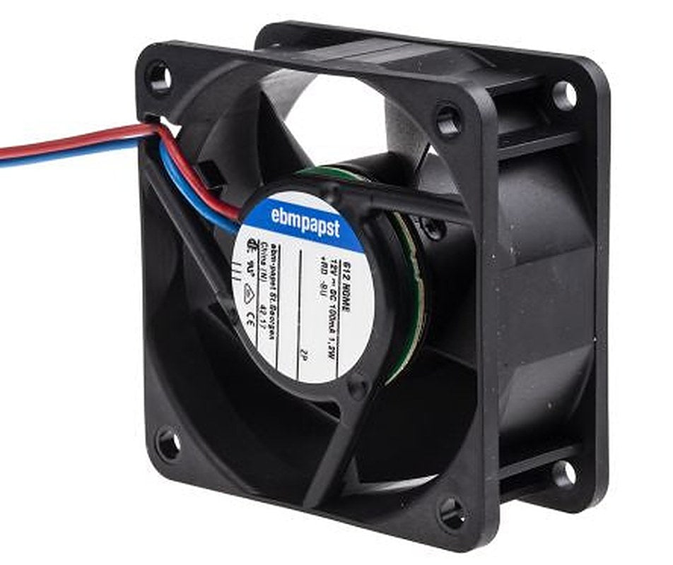 ebm-papst 600 N Series Axial Fan, 12V dc, 35 m³/h, 1.2 W, 100 mA Max, IP20 60 mm 60mm 25 mm