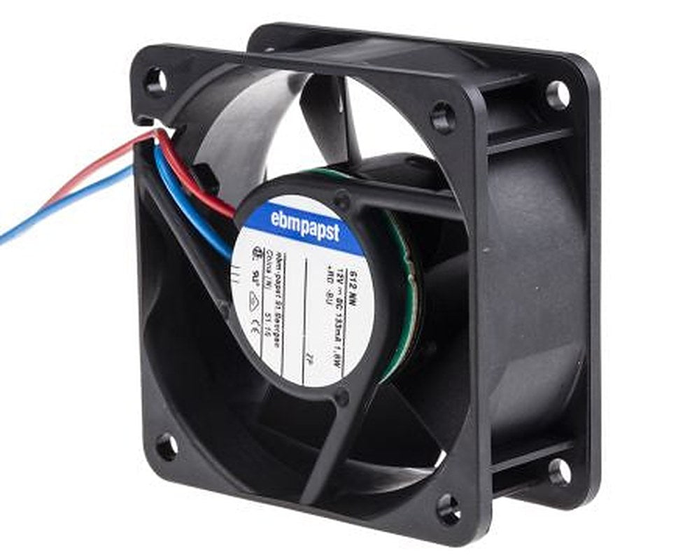 ebm-papst 600 N Series Axial Fan, 12V dc, 42 m³/h, 1.5 W, 125 mA Max 60 mm 60mm 25.4 mm