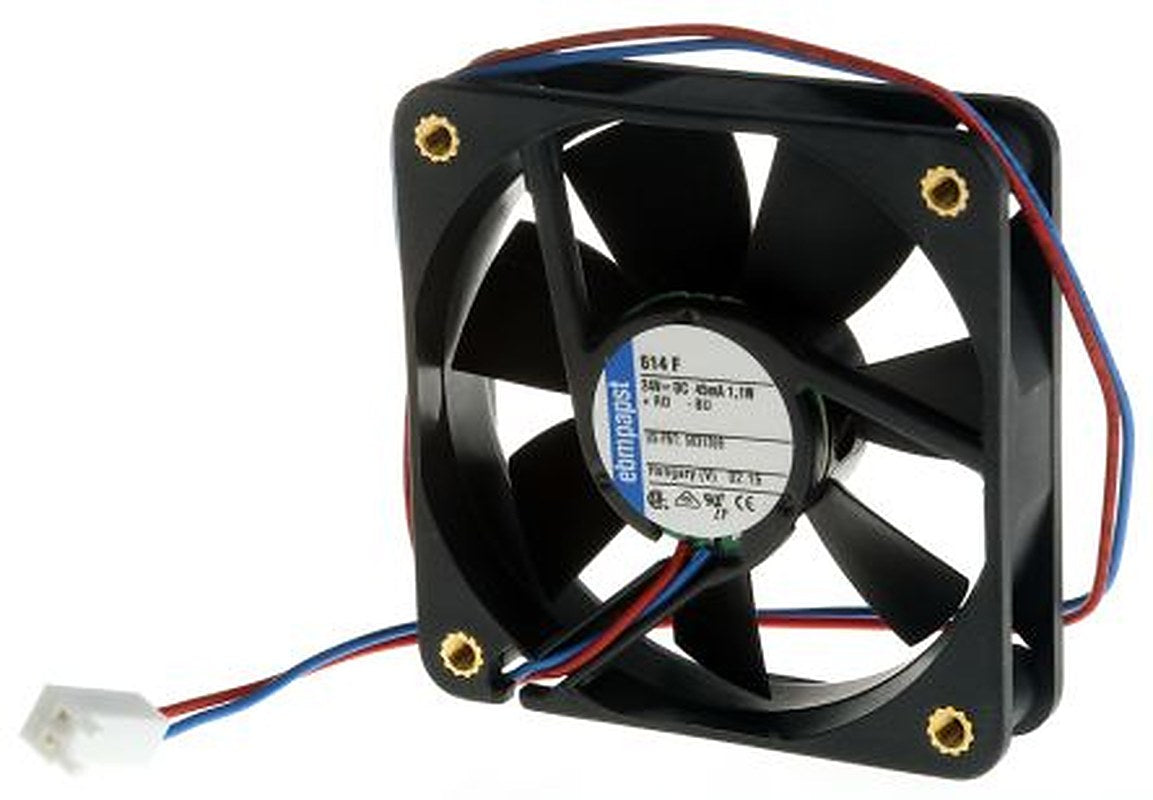 ebm-papst 600 F Series Axial Fan, 24V dc, 29 m³/h, 1.1 W, 45 mA Max, IP20 60 mm 60mm 15 mm