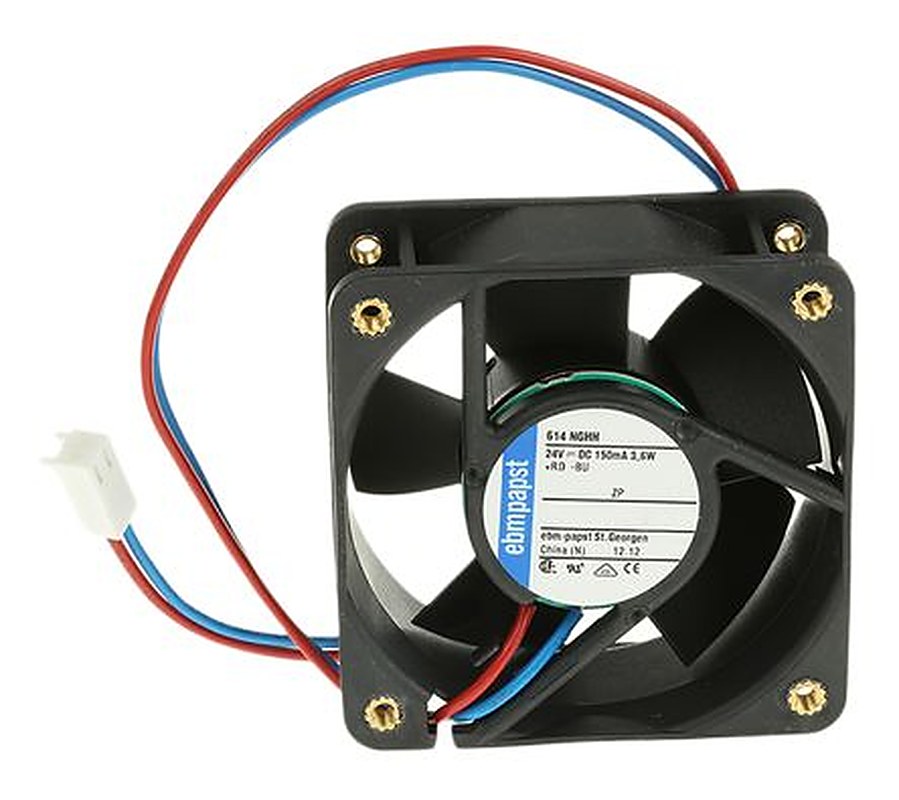 ebm-papst 600 N Series Axial Fan, 24V dc, 33 m³/h, 3.8 W, 158 mA Max, IP20 60 mm 60mm 25 mm
