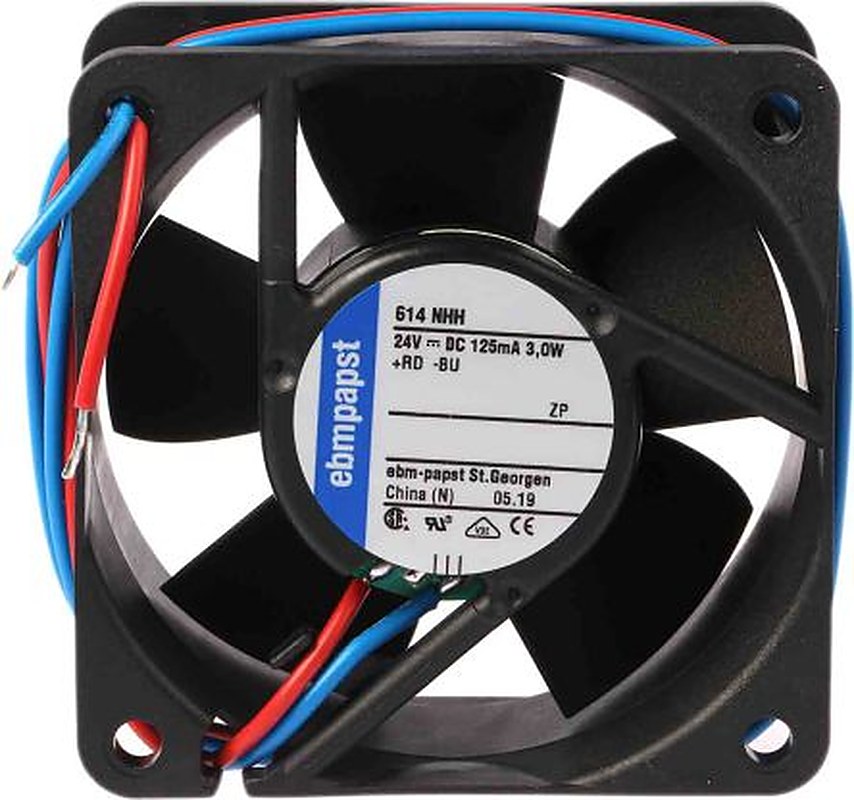 ebm-papst 600 N Series Axial Fan, 24V dc, 56 m³/h, 2.9 W, 121 mA Max 60 mm 25.4mm 25.4 mm