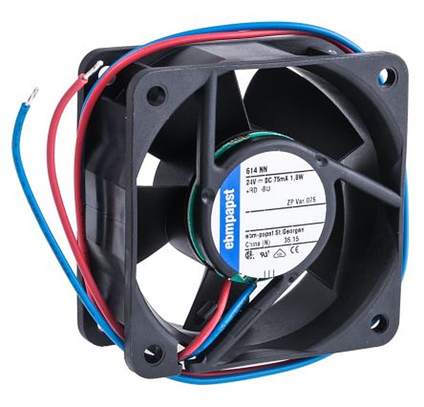 ebm-papst 600 N Series Axial Fan, 24V dc, 42 m³/h, 1.8 W, 75 mA Max 60 mm 60mm 25.4 mm