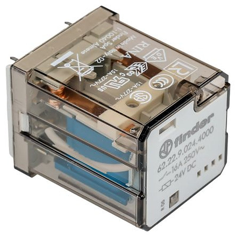 Finder PCB Power Relay, 24V dc Coil, 16A Switching Current, DPDT