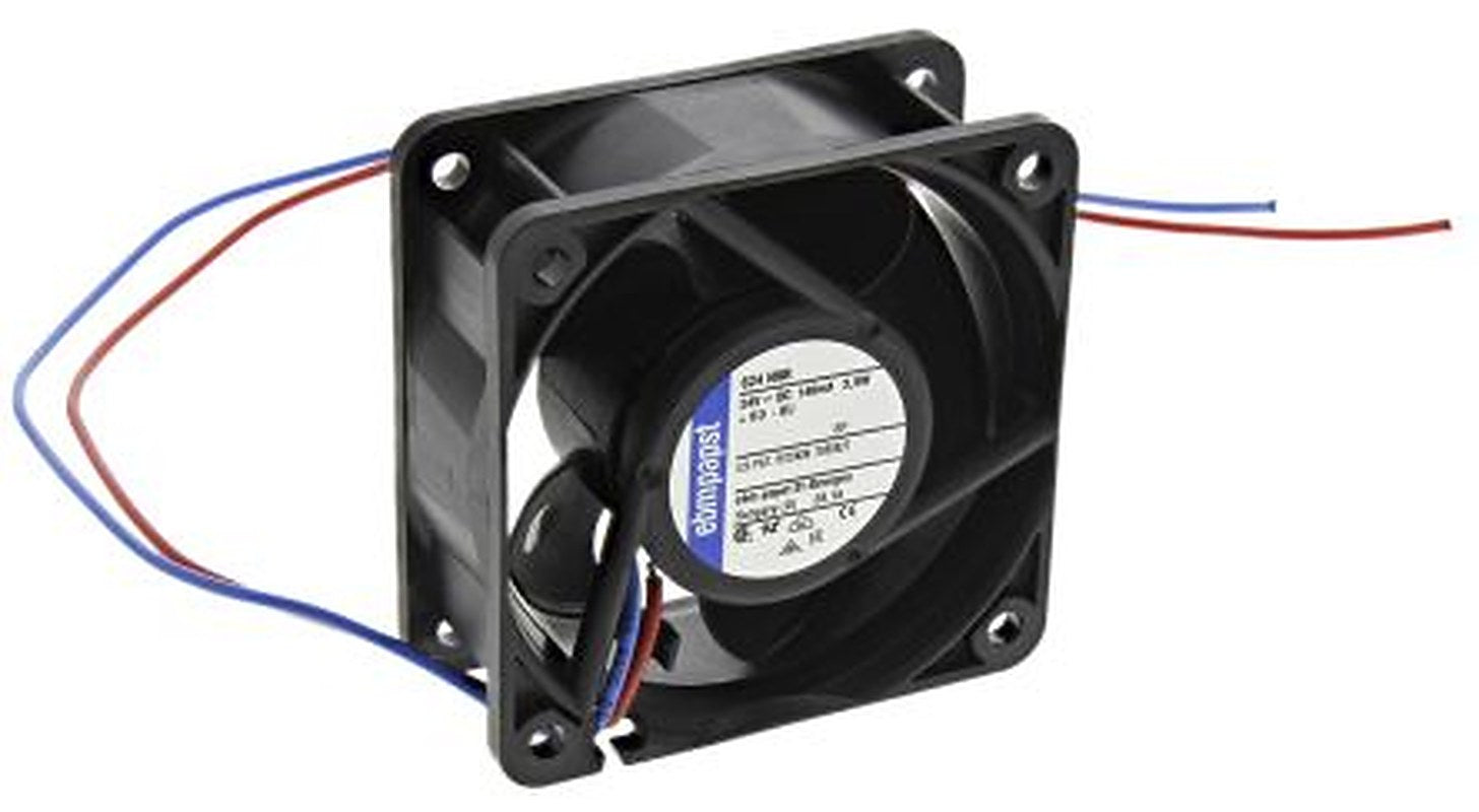 ebm-papst 620 Series Axial Fan, 24V dc, 56 m³/h, 3.6 W, 150 mA Max, IP20 60 mm 60mm 25 mm