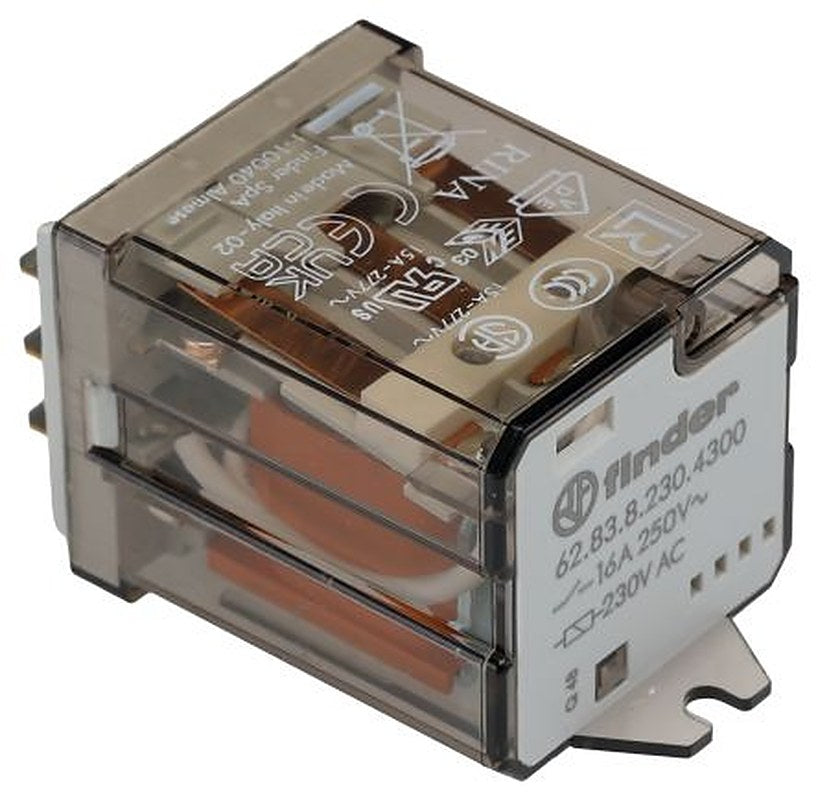 Finder Flange Power Relay, 230V dc Coil, 16A Switching Current, 3PST
