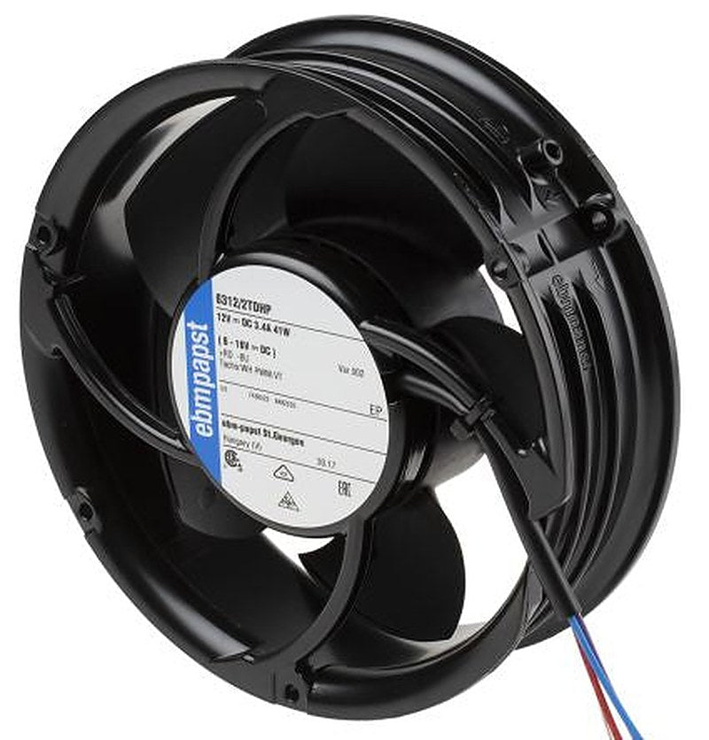 ebm-papst 6300 TD - S-Force Series Axial Fan, 12V dc, 600 m³/h, 40 W, 210 mA Max, IP54 171.5 mm 171.5mm 51 mm