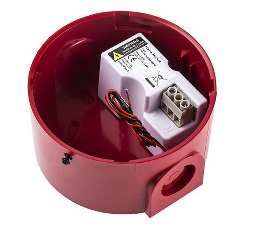 Eaton Red, White Powered Base for use with Flashni Sounder & Beacons