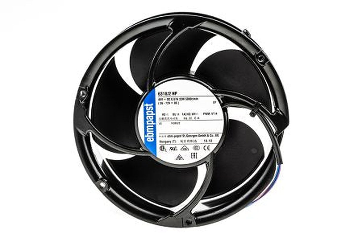 ebm-papst 6300 - S-Force Series Axial Fan, 48V dc, 710 m³/h, 67 W, 0.12 A Max, IP20 119 mm 60mm 50.8 mm