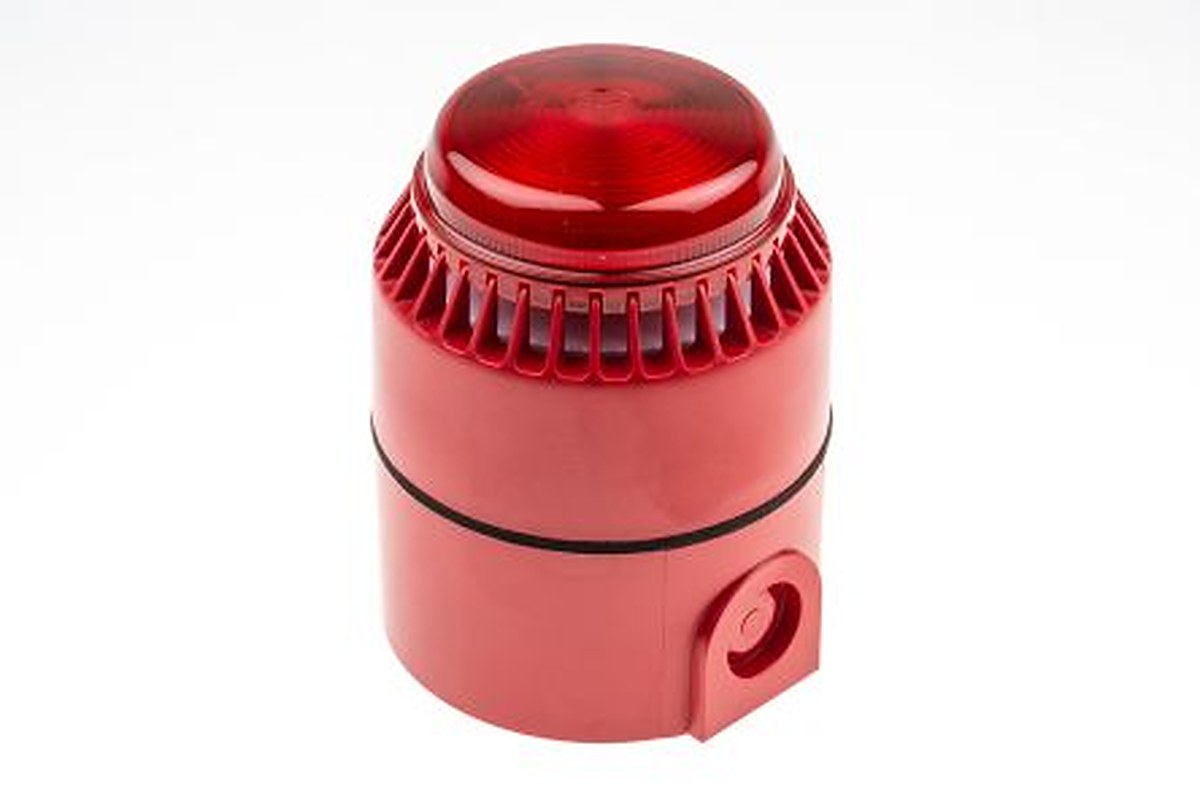 Eaton Flashni Series Red Sounder-Beacon Combination, IP65, IP55 28V dc Wall 110 dB @ 1m