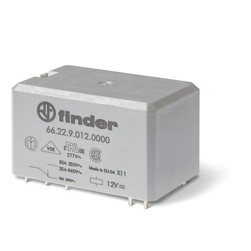 Finder PCB Relay, 120V ac Coil, 30A Switching Current, 2 CO