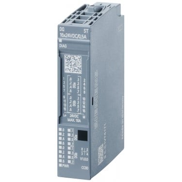 SIPLUS ET 200SP, digital output module, DQ 16x 24VDC/0.5A Standard, -40 °C to +70°C with conformal coating based on 6ES7132-6BH00-0BA0. Suitable for BU type A0, color code CC00, module diagnostics