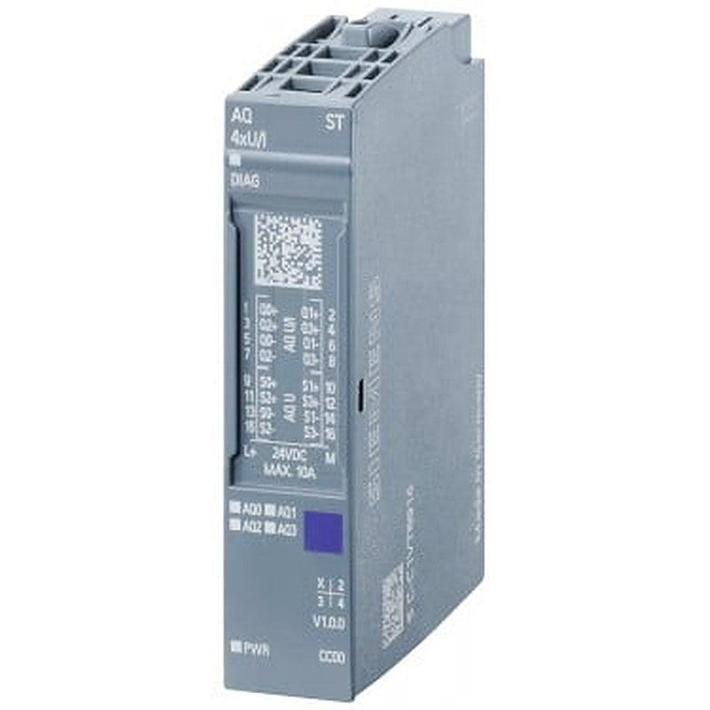SIPLUS ET 200SP AQ 4xU/I Standard based on 6ES7135-6HD00-0BA1 with conformal coating, -40…+70 °C, analog output module, suitable for BU type A0, A1, color code CC00, channel diagnostics, 16-bit, +/-0.3%