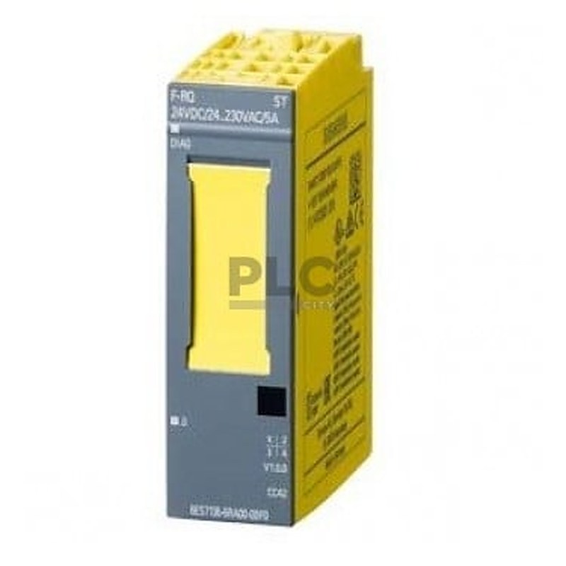 SIPLUS ET 200SP F-RQ DC 24V/24-230V AC/5A based on 6ES7136-6RA00-0BF0 with conformal coating, -30…+60 °C, 20 mm overall width, 1 relay output (2 NO) summation output current 5 A, load voltage 24 V DC and 24 ... 230 V AC, can be used up to PL e (ISO 13849-1: 2008)/ SIL 3 (IEC 61508: 2010) if controlled by F-DQ (e.g. 6AG1136-6DB00-2CA0)