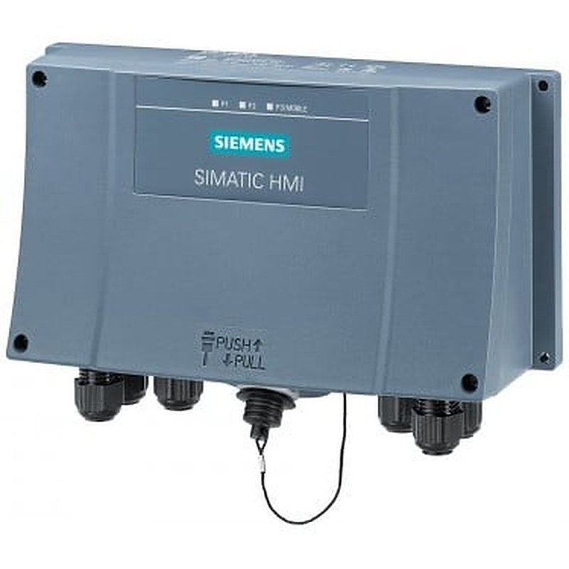 SIMATIC HMI connection box Advanced for Mobile Panels, wall mounting, PROFINET and PROFIsafe, connection of safety relay, emergency stop circuit bridging, terminal detection, Integrated switch, MRP client, IRT