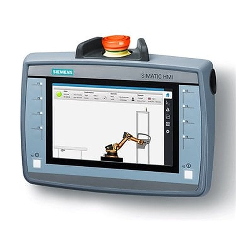 SIMATIC HMI KTP700F Mobile, 7.0" TFT display, 800x 480 pixel, 16m colors, key and touch operation, 8 function keys, 1x PROFINET/Industrial Ethernet interface, 1x multimedia card, 1x USB, Key-operated switch, acknowledgement button, 1 emergency stop/stop button configurable from WinCC Comfort V13 SP1