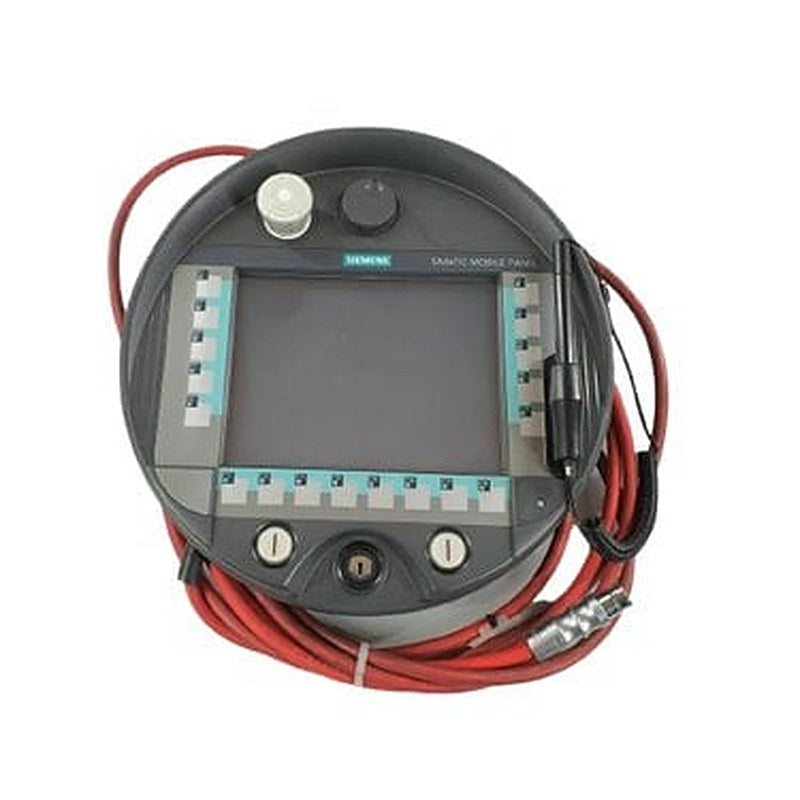 SIMATIC Mobile Panel 277 with integrated acknowledgment button, stop pushbutton, Handwheel, keyswitch and two illuminated push-buttons, configurable with WinCC flexible Standard Version 2005 SP1 or higher or TIA Portal V11 to V14