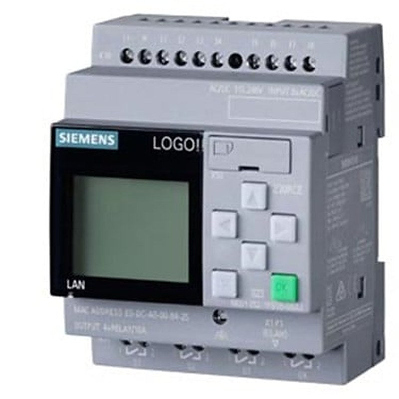 LOGO! 230RCE,logic module, display power supply / I/O: 115 V/230 V/relay, 8 DI/4 DO, memory 400 blocks, modularly expandable, Ethernet, integrated web server, data log, user-defined web pages, standard microSD card for LOGO! Soft Comfort V8.4 or higher, older projects executable cloud connection, MQTT in all LOGO! 8.4 basic units