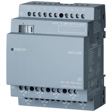 LOGO! DM16 230R expansion module, PS/I/O: 230V/230V/relay, 4 MW, 8 DI/8 DO for LOGO! 8