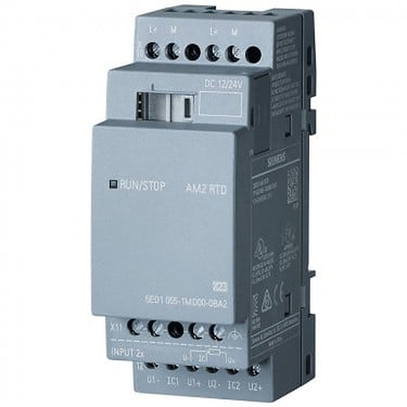 LOGO! AM2 RTD expansion module, PS: 12/24 V DC, 2AI-50...+200°/C Pt100/1000 for LOGO! 8