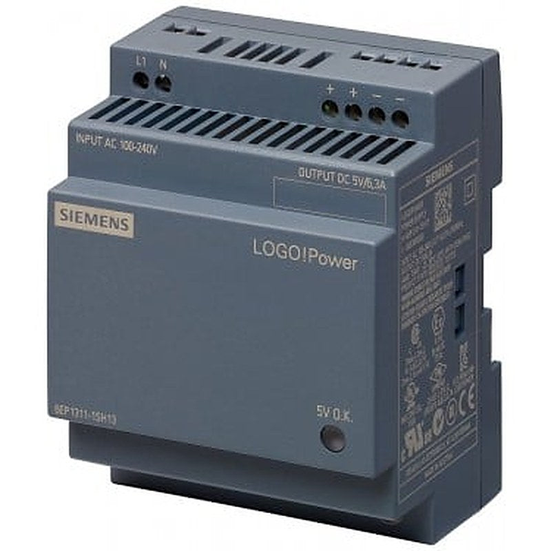 LOGO!Power 5 V/6.3 A Stabilized power supply input: 100-240 V AC (DC 110-300 V) output: 5 V DC/6.3 A