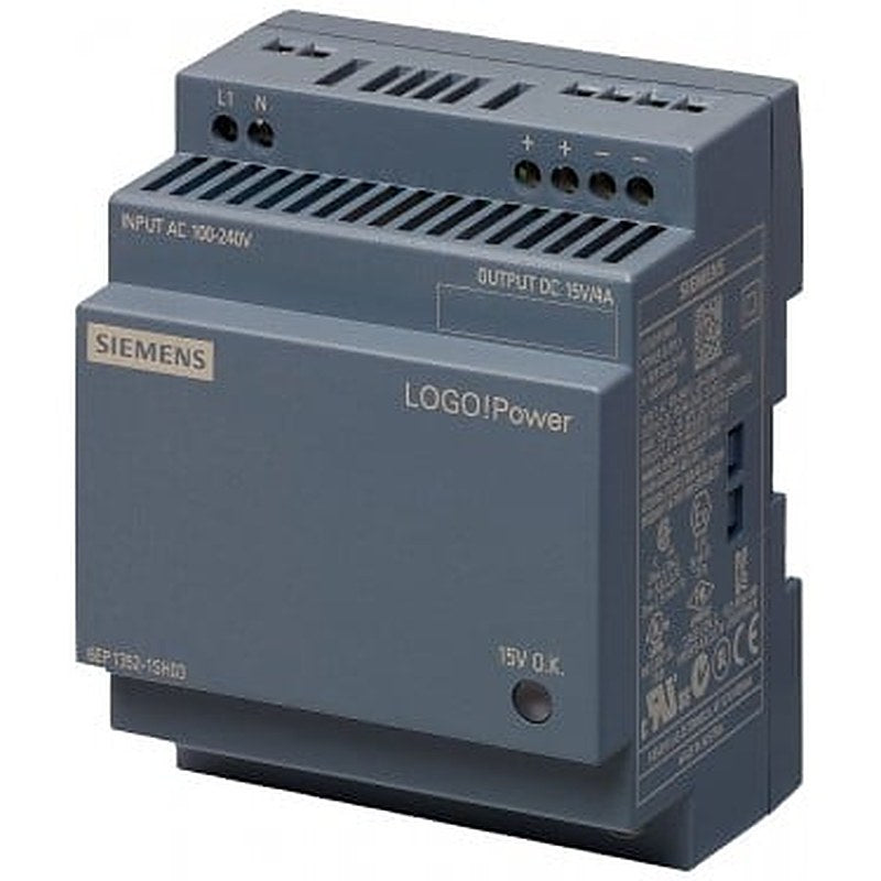 LOGO!POWER 15 V/4 A stabilized power supply input: 100-240 V AC 110-300 V DC output: 15 V DC/4 A