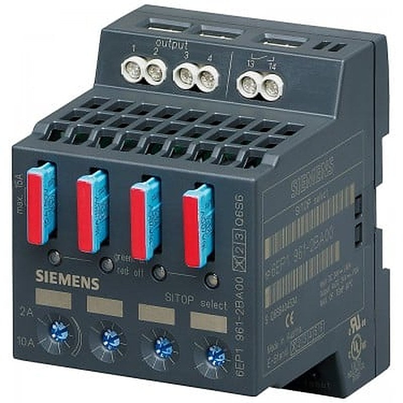 SITOP select Diagnostics module 4-channel input: 24 V DC/40 A output: 24 V DC/4x 10 A threshold adjustable 2-10 A *Ex approval no longer available*