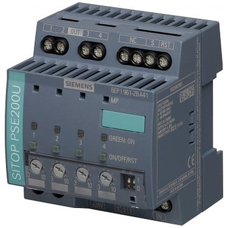 SITOP PSE200U 10 A Selectivity module 4-channel input: 24 V DC/40 A output: 24 V DC/4x 10 A Level adjustable 3-10 A with status message for each output *Ex approval no longer available*