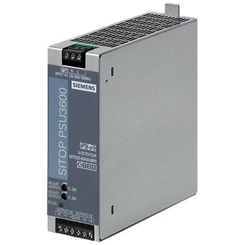 SITOP PSU3600 dual stabilized power supply Input: 120-230 V AC Output: 15 V/3,5 A 2x DC two potential-free outputs